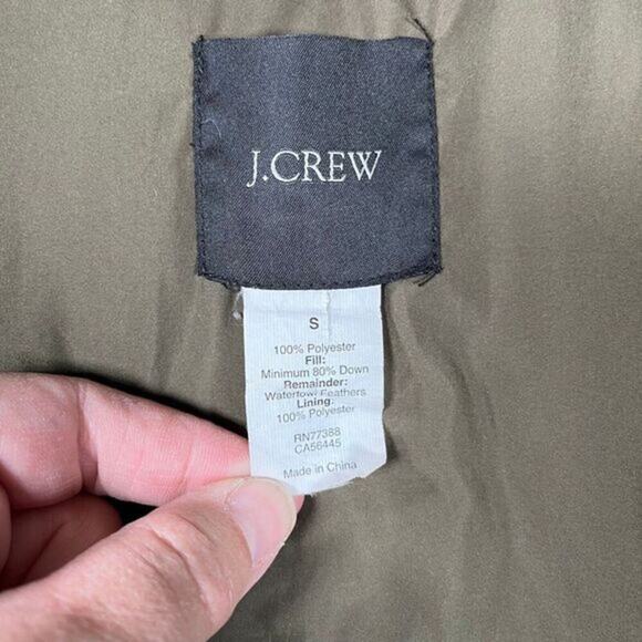 J.Crew Jacket Womens Small Green Excursion Quilted Down 48592 - Picture 9 of 10